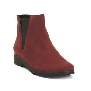 MEPHISTO Wine Nubuck Leather Rafaelle Booties